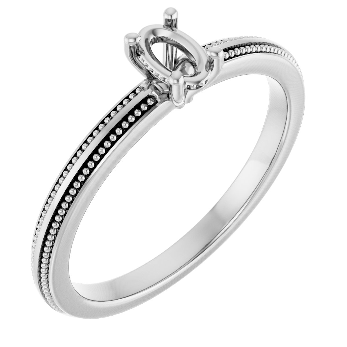 Solitaire Milgrain Engagement Ring