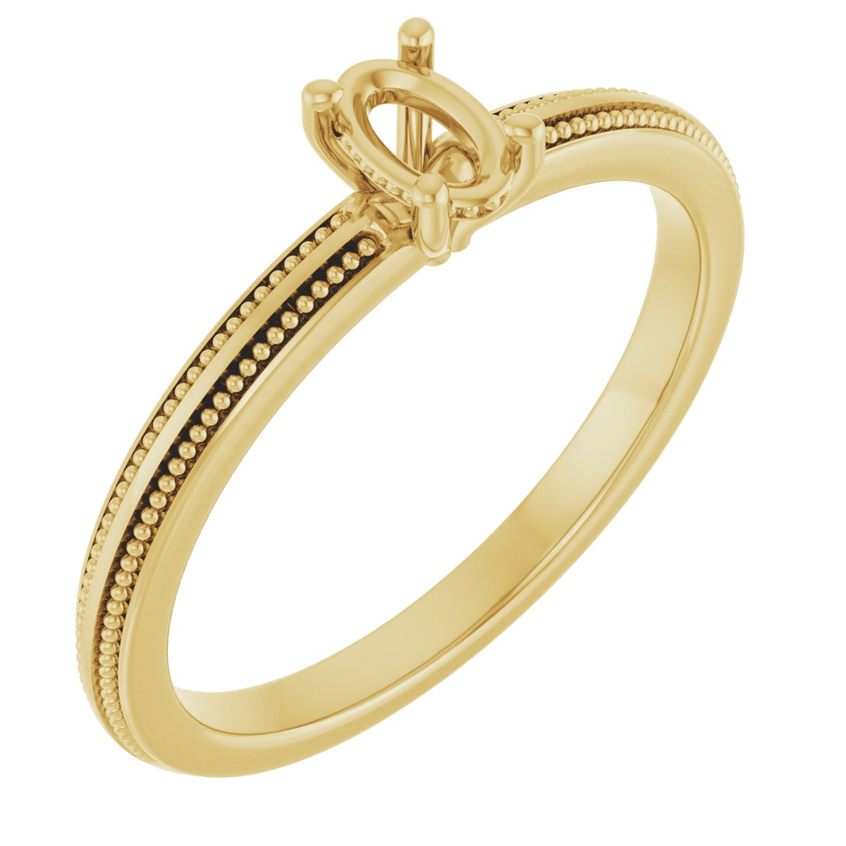 Solitaire Milgrain Engagement Ring