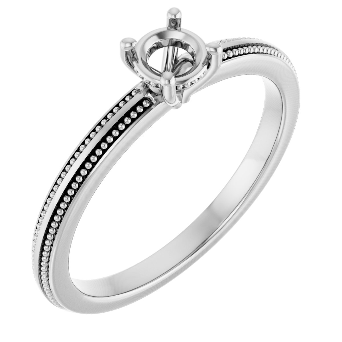 Solitaire Milgrain Engagement Ring