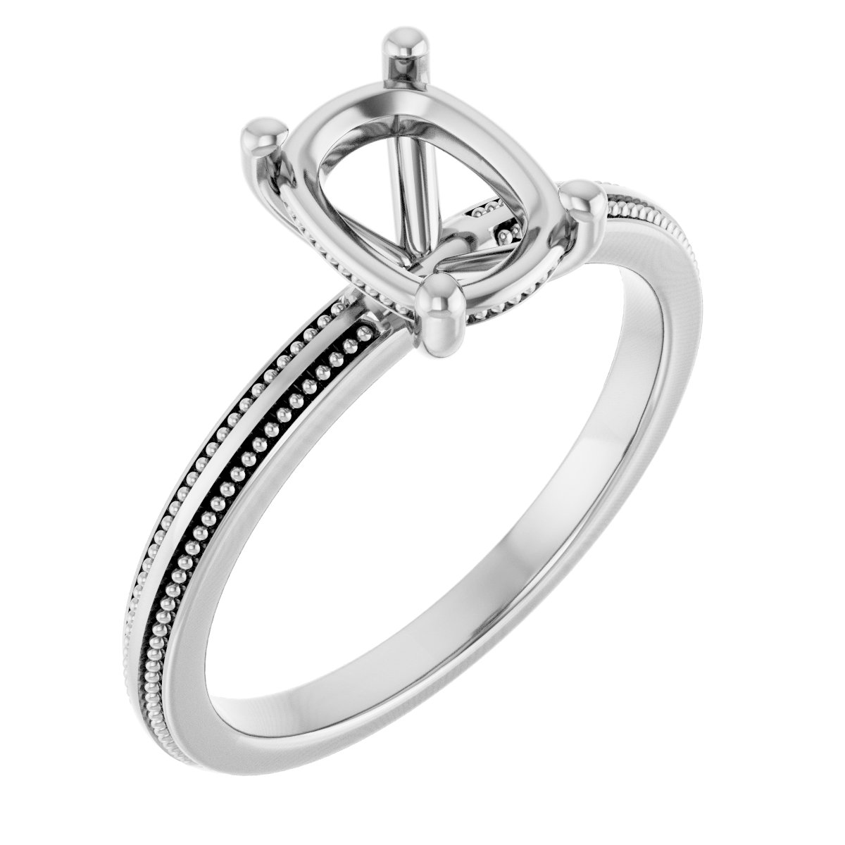 Solitaire Milgrain Engagement Ring