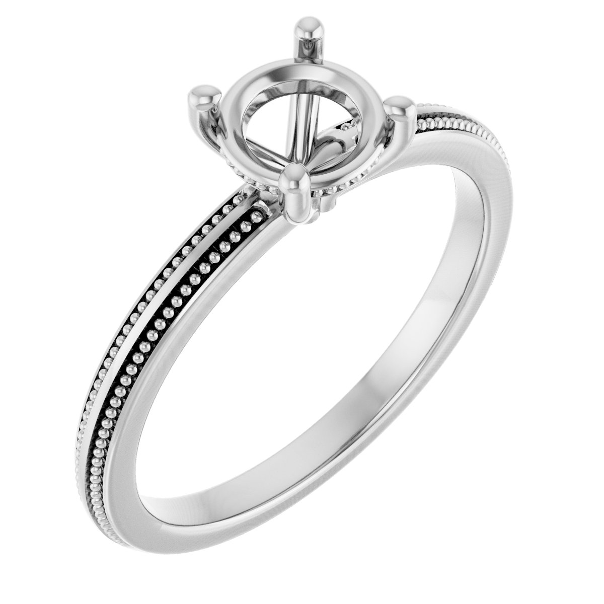 Solitaire Milgrain Engagement Ring