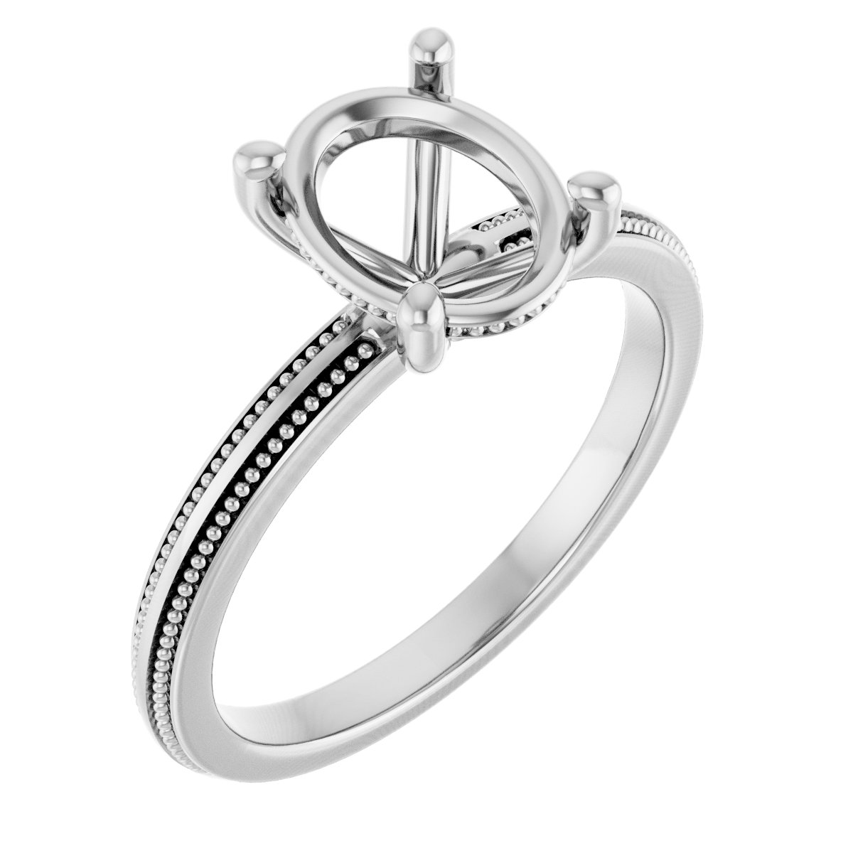 Solitaire Milgrain Engagement Ring