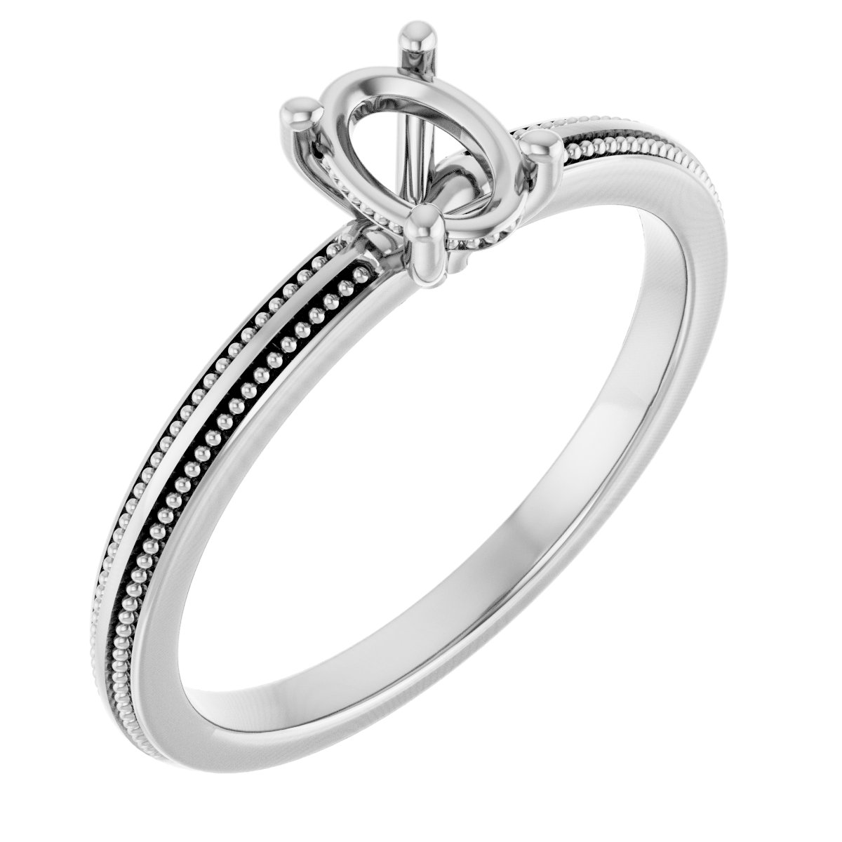 Solitaire Milgrain Engagement Ring