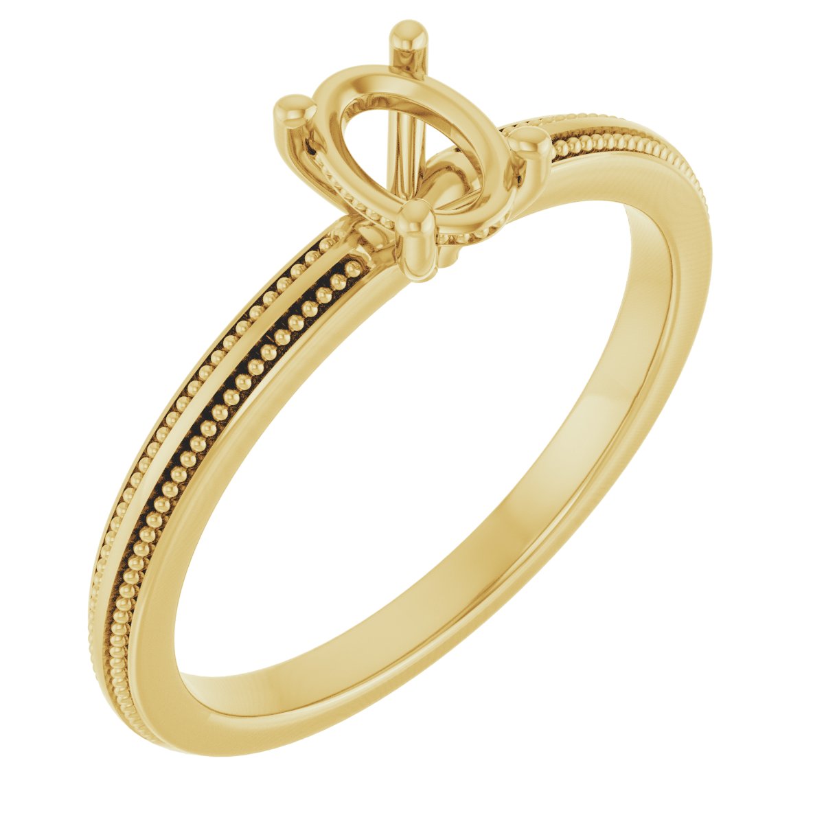 Solitaire Milgrain Engagement Ring