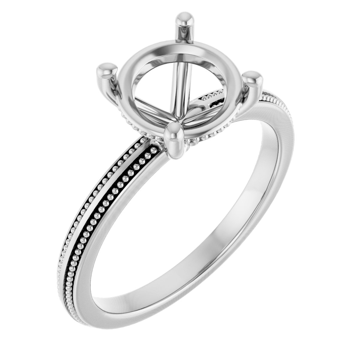 Solitaire Milgrain Engagement Ring