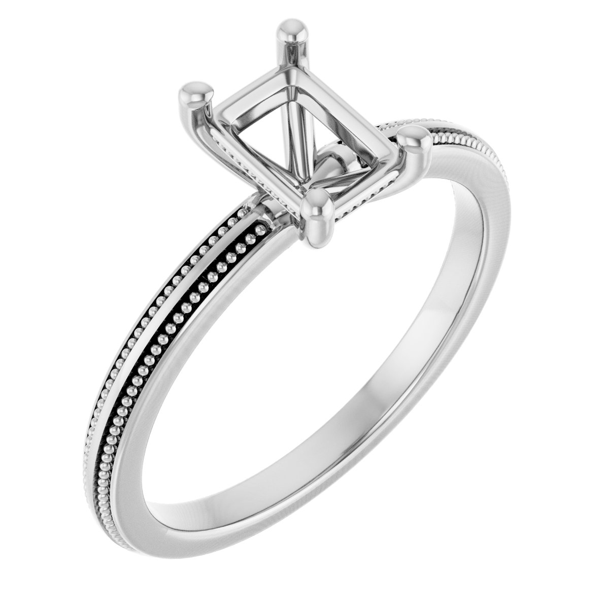 Solitaire Milgrain Engagement Ring