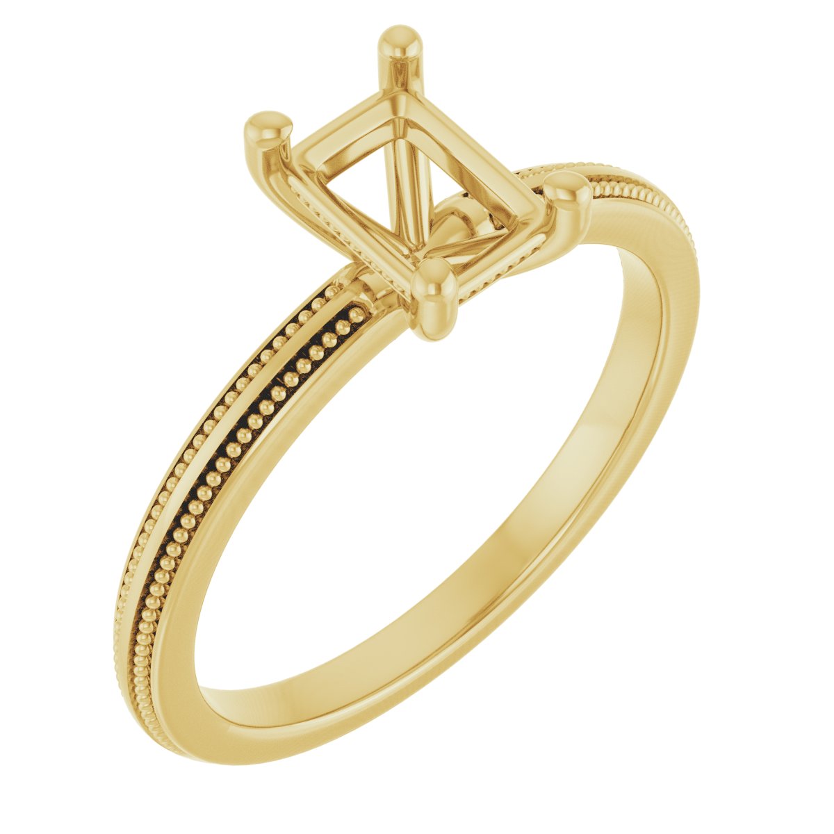 Solitaire Milgrain Engagement Ring