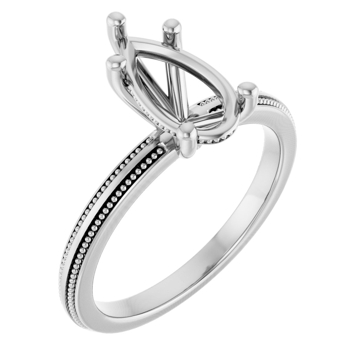 Solitaire Milgrain Engagement Ring