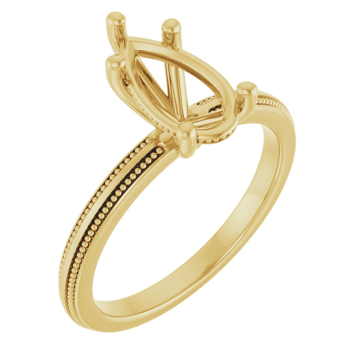 Solitaire Milgrain Engagement Ring