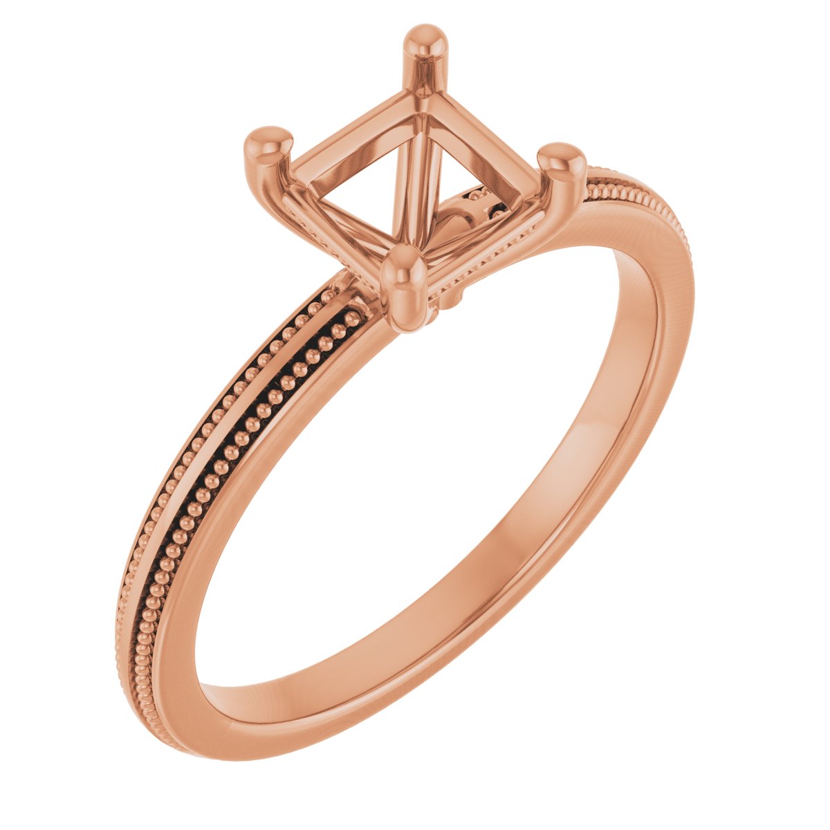 Solitaire Milgrain Engagement Ring