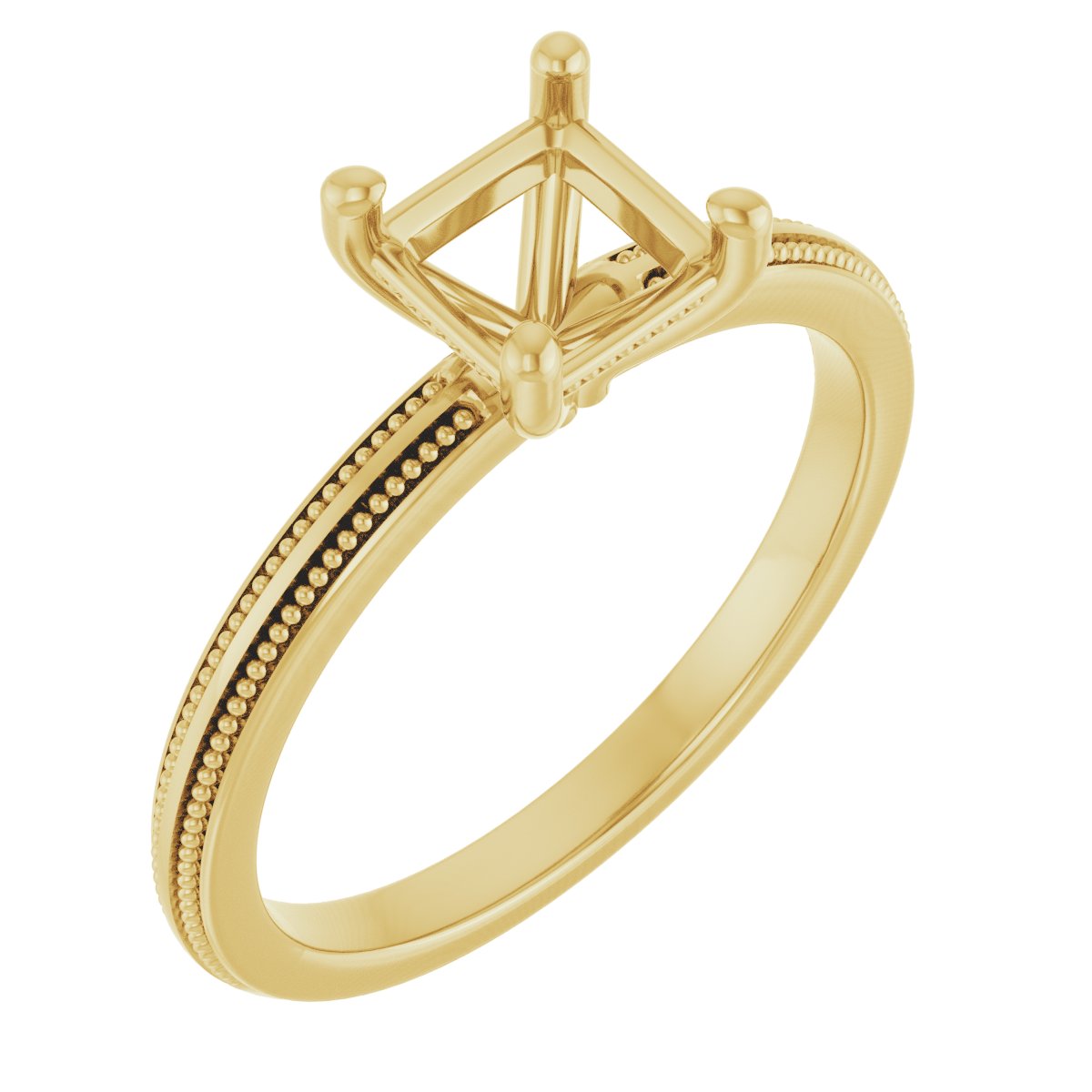 Solitaire Milgrain Engagement Ring