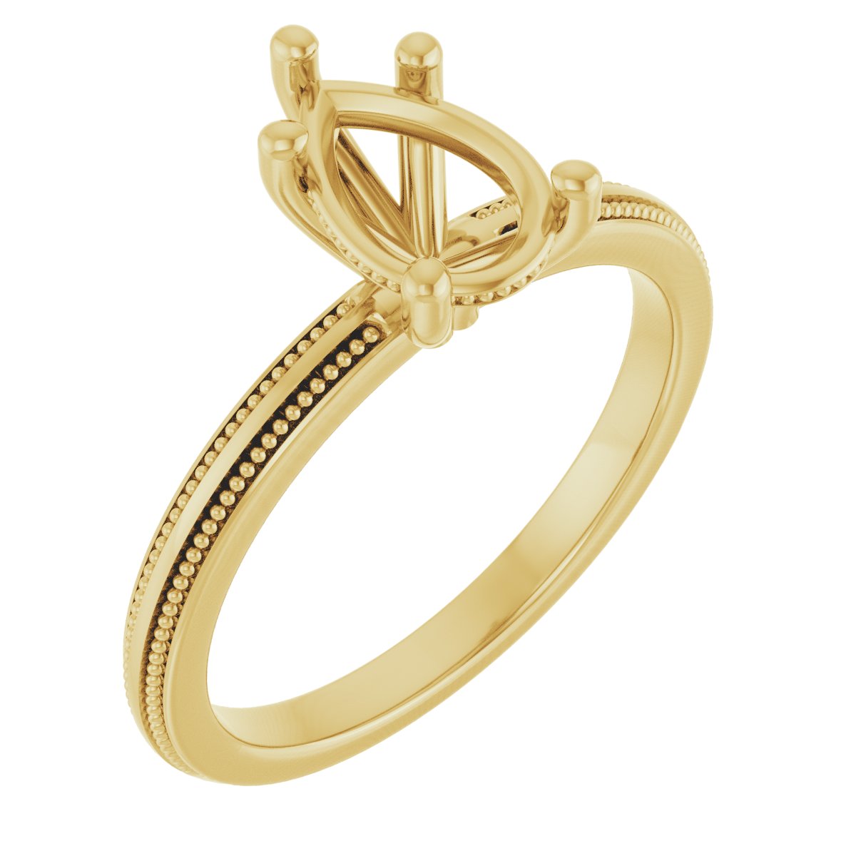 Solitaire Milgrain Engagement Ring