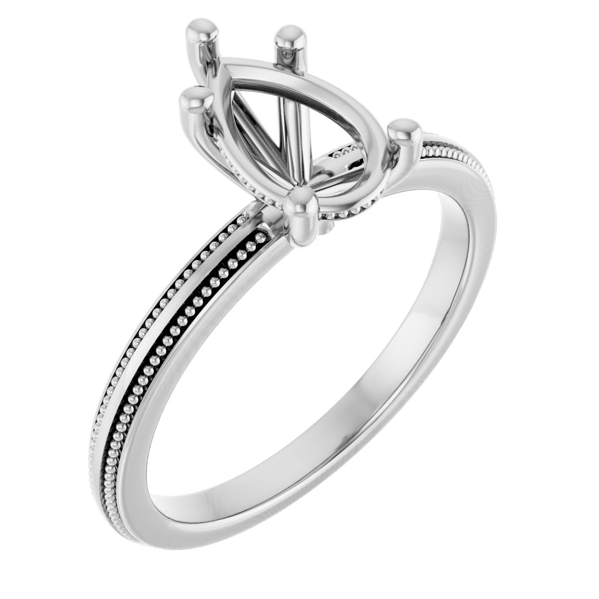 Solitaire Milgrain Engagement Ring