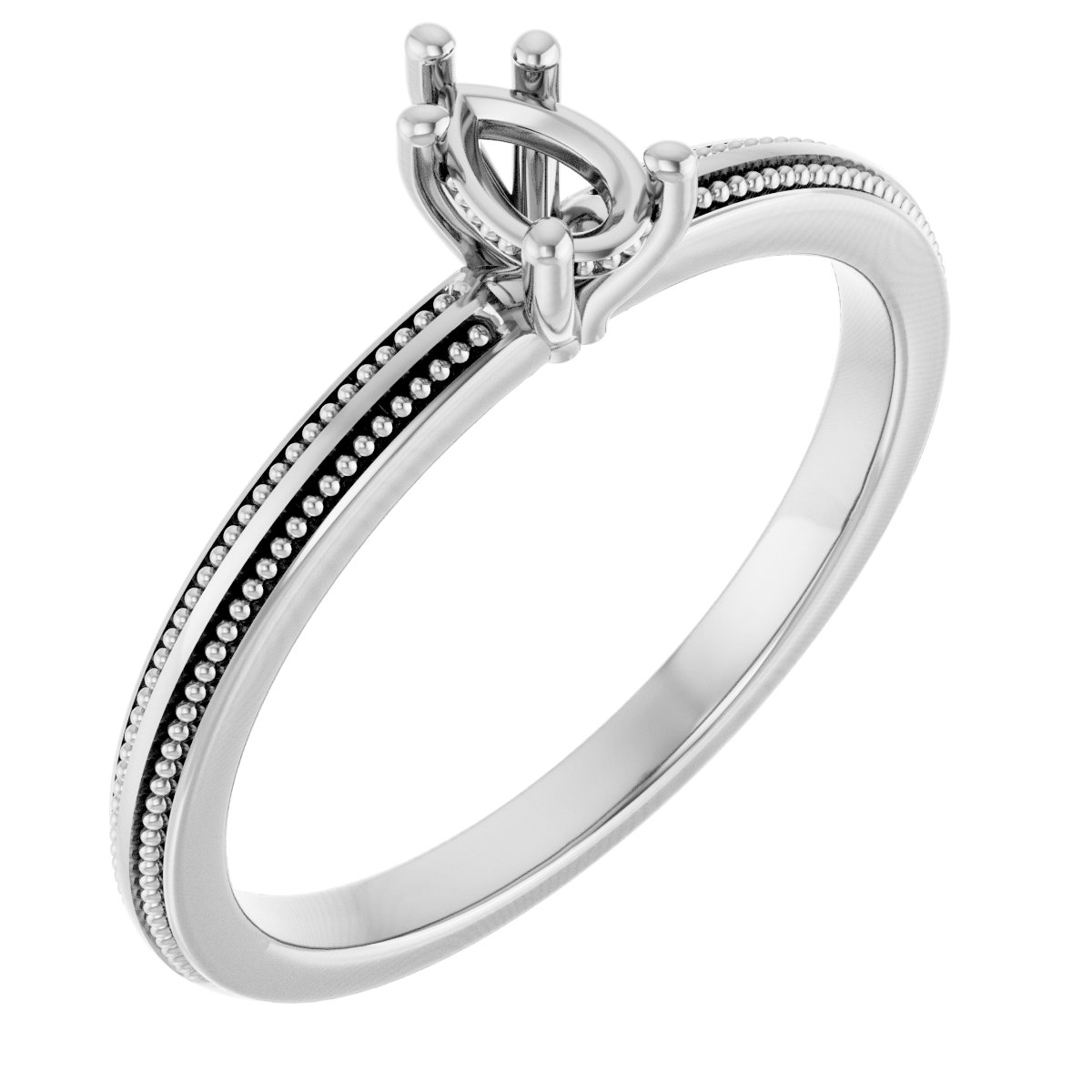 Solitaire Milgrain Engagement Ring