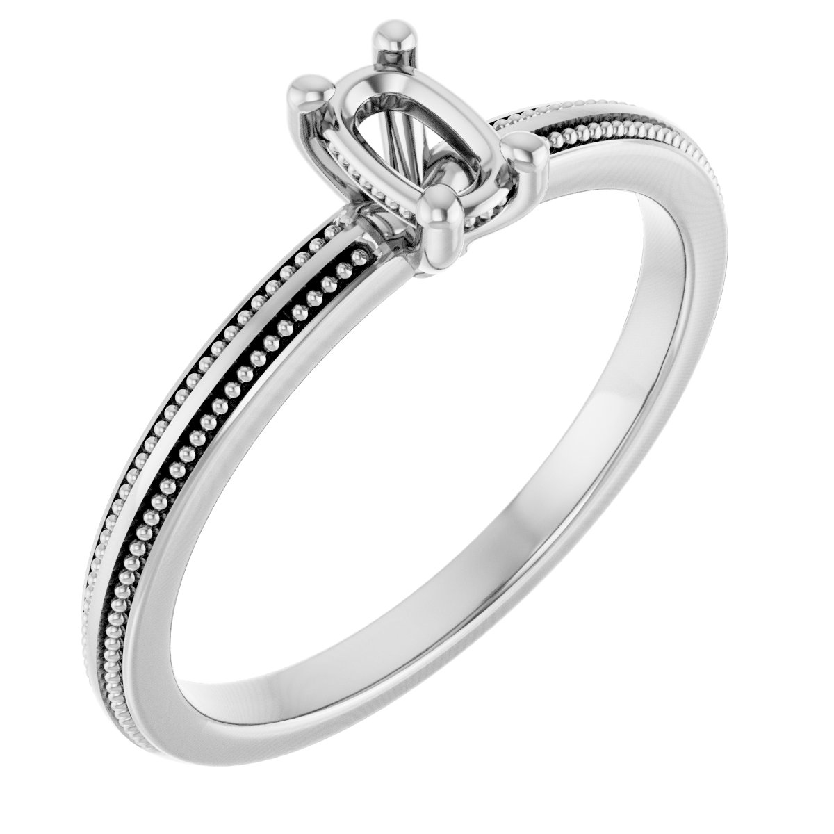 Solitaire Milgrain Engagement Ring