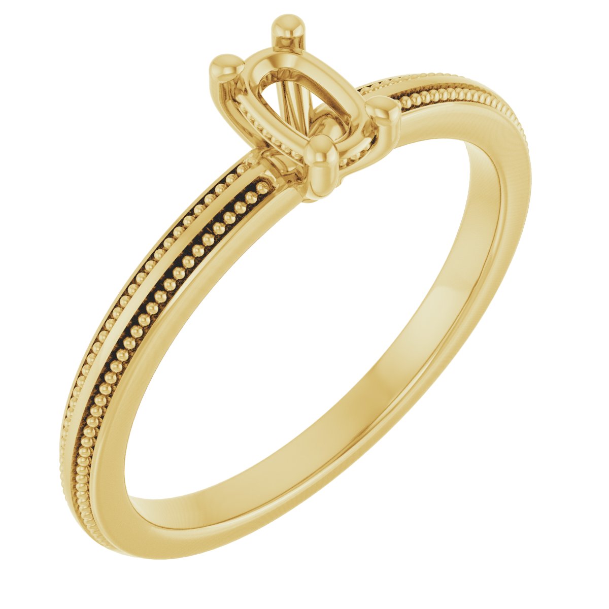 Solitaire Milgrain Engagement Ring