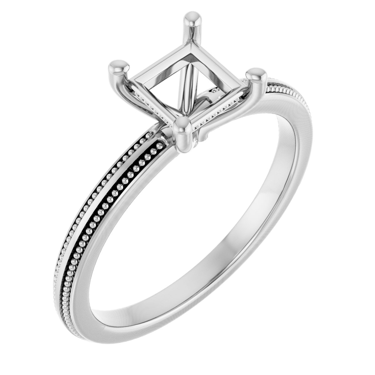 Solitaire Milgrain Engagement Ring