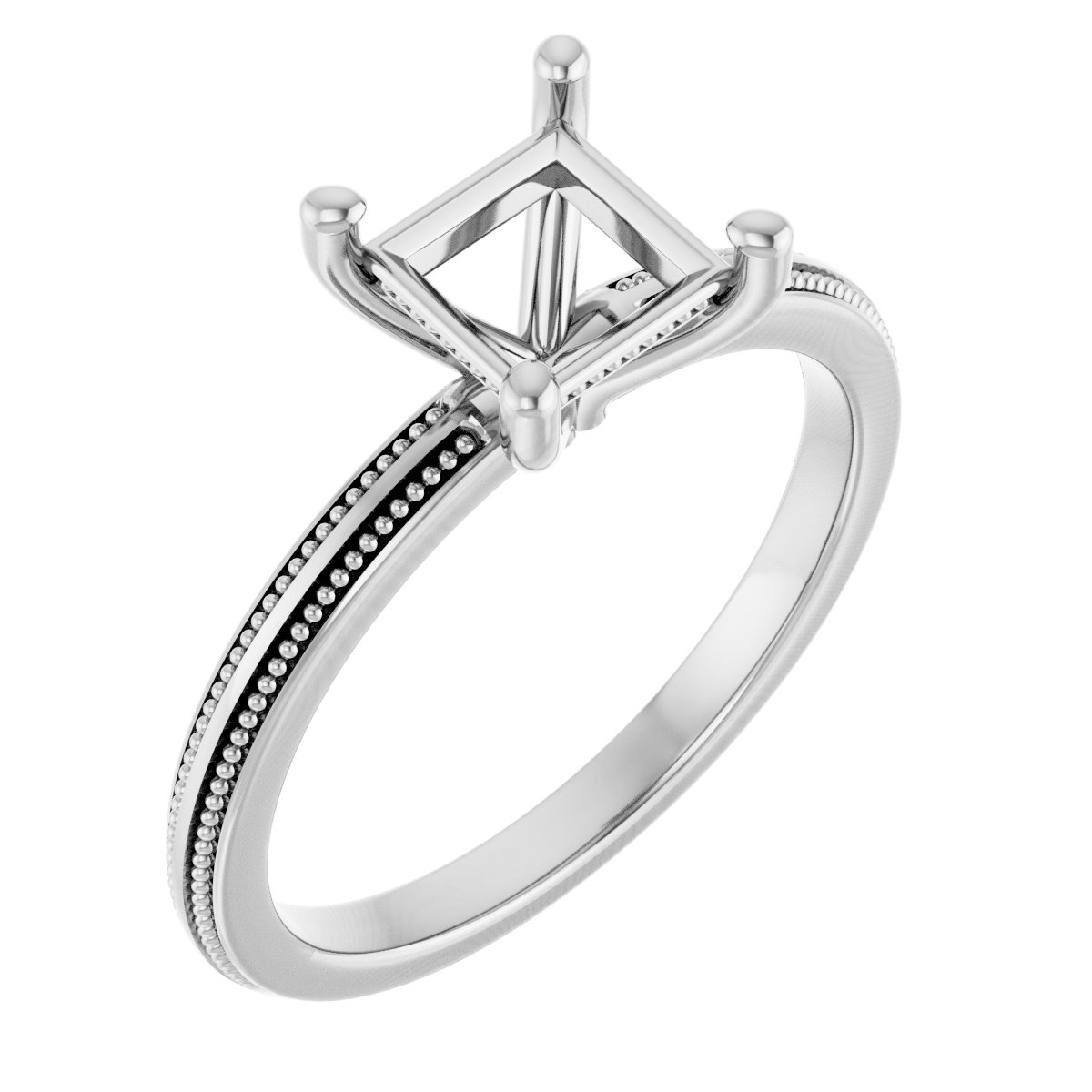 Solitaire Milgrain Engagement Ring