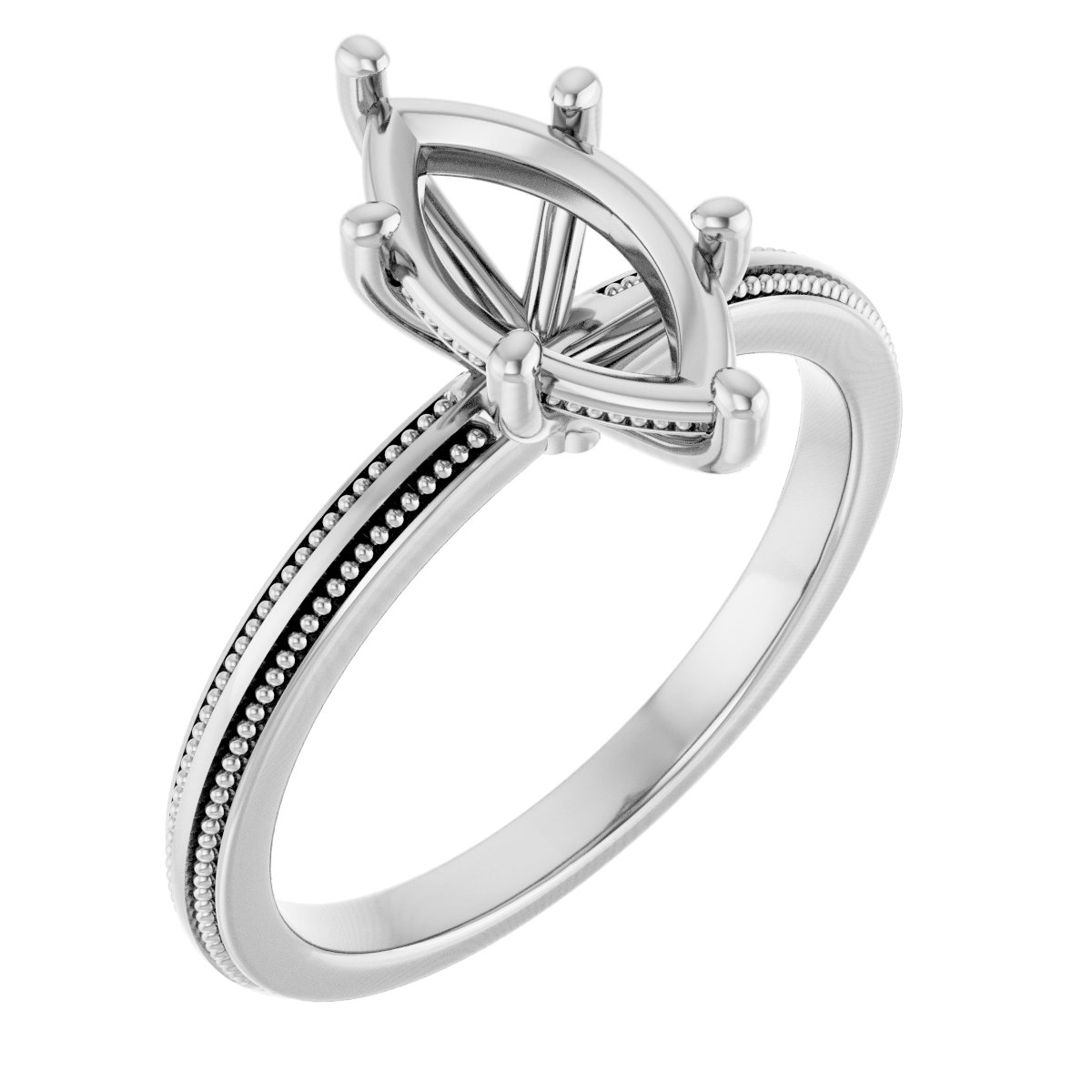 Solitaire Milgrain Engagement Ring