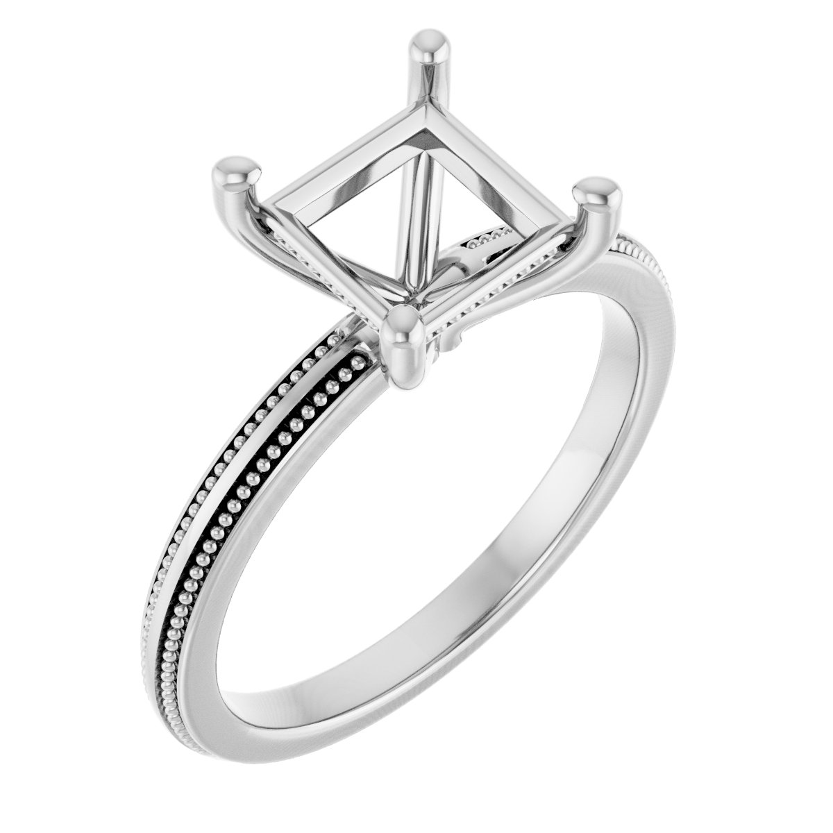 Solitaire Milgrain Engagement Ring