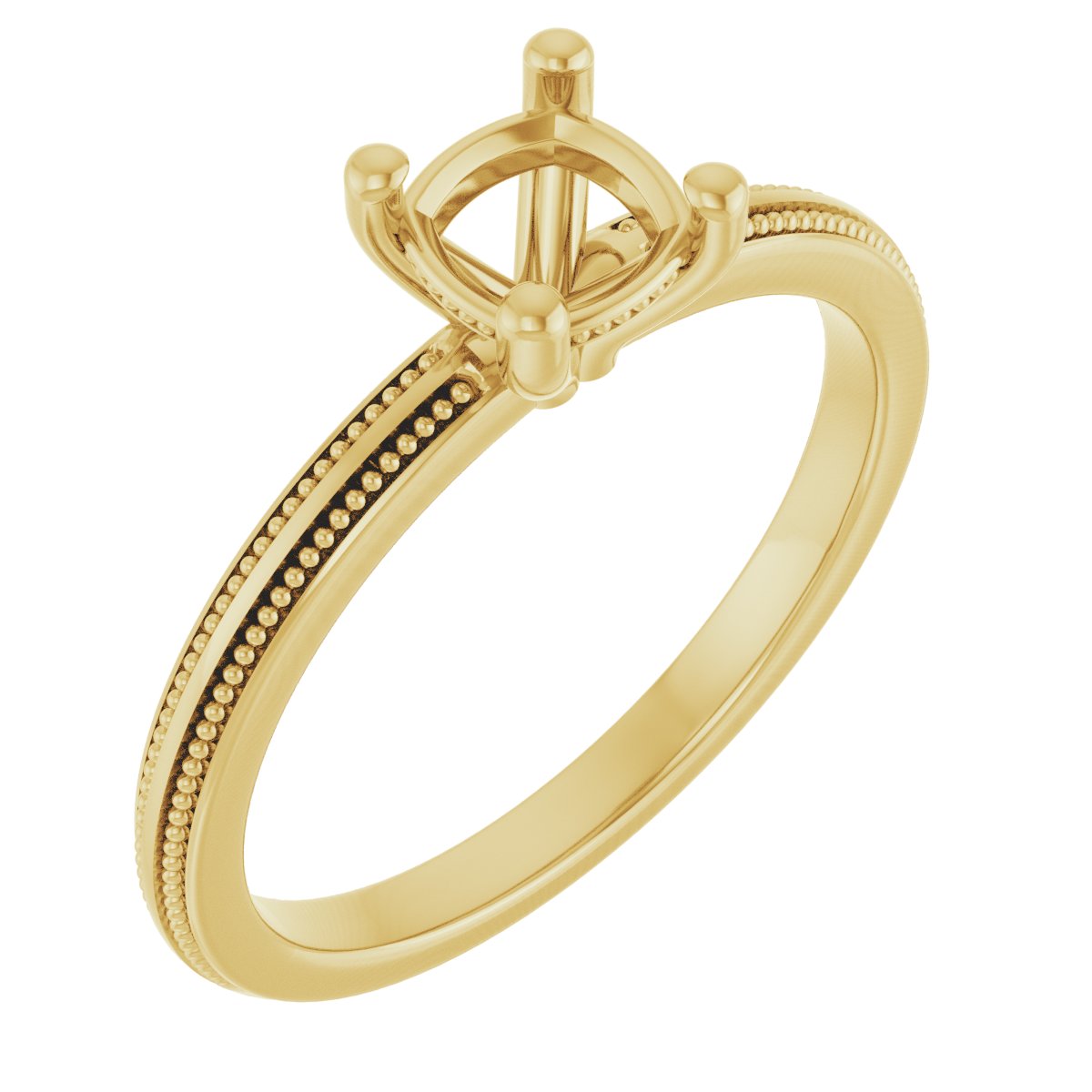 Solitaire Milgrain Engagement Ring