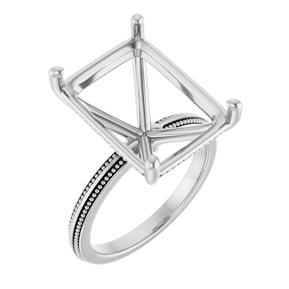 Solitaire Milgrain Engagement Ring
