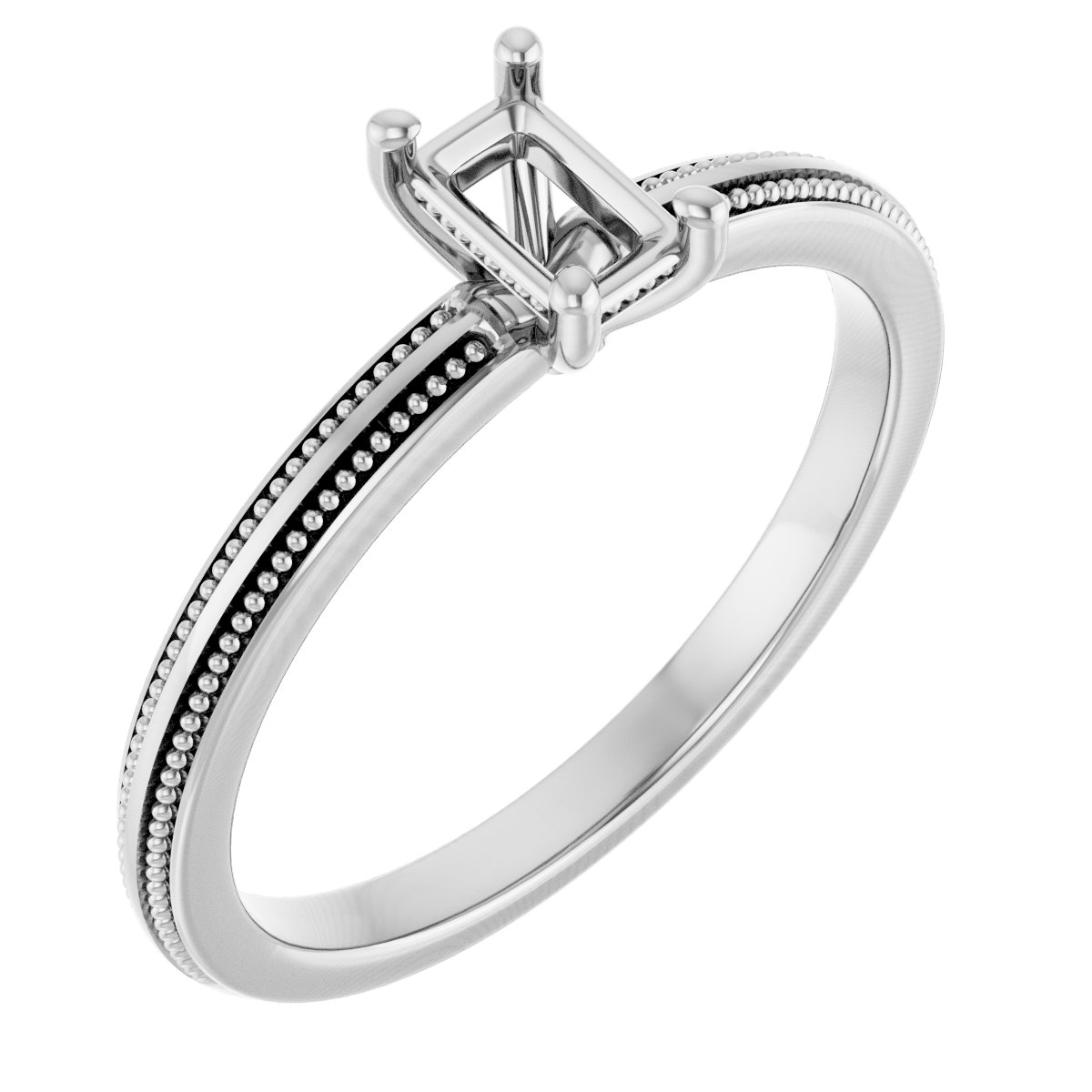 Solitaire Milgrain Engagement Ring