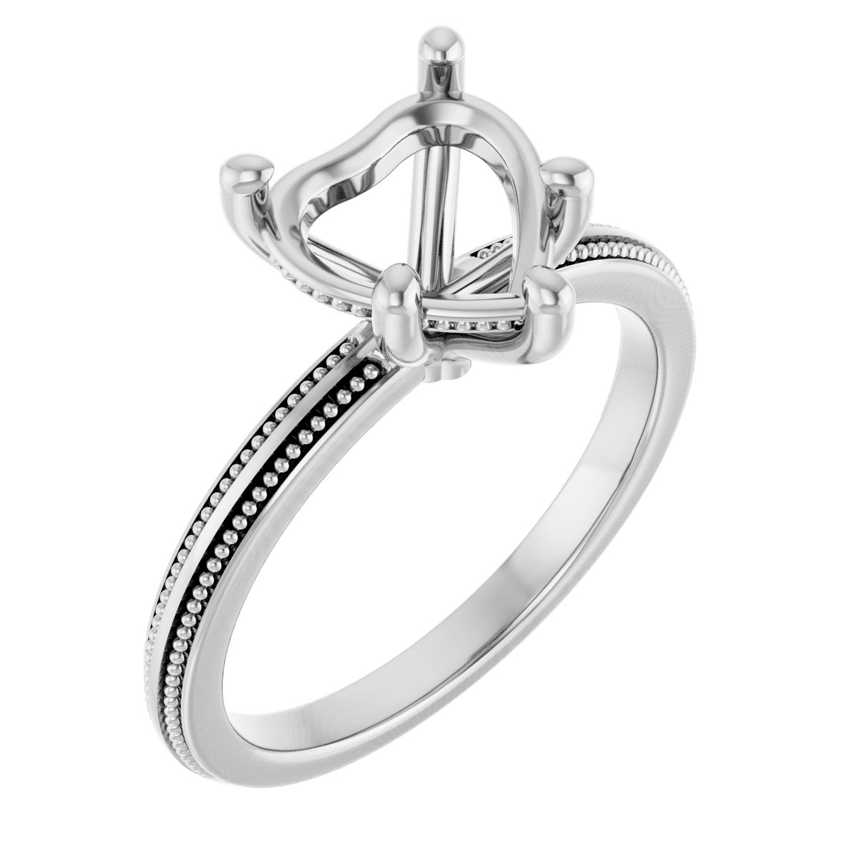 Solitaire Milgrain Engagement Ring