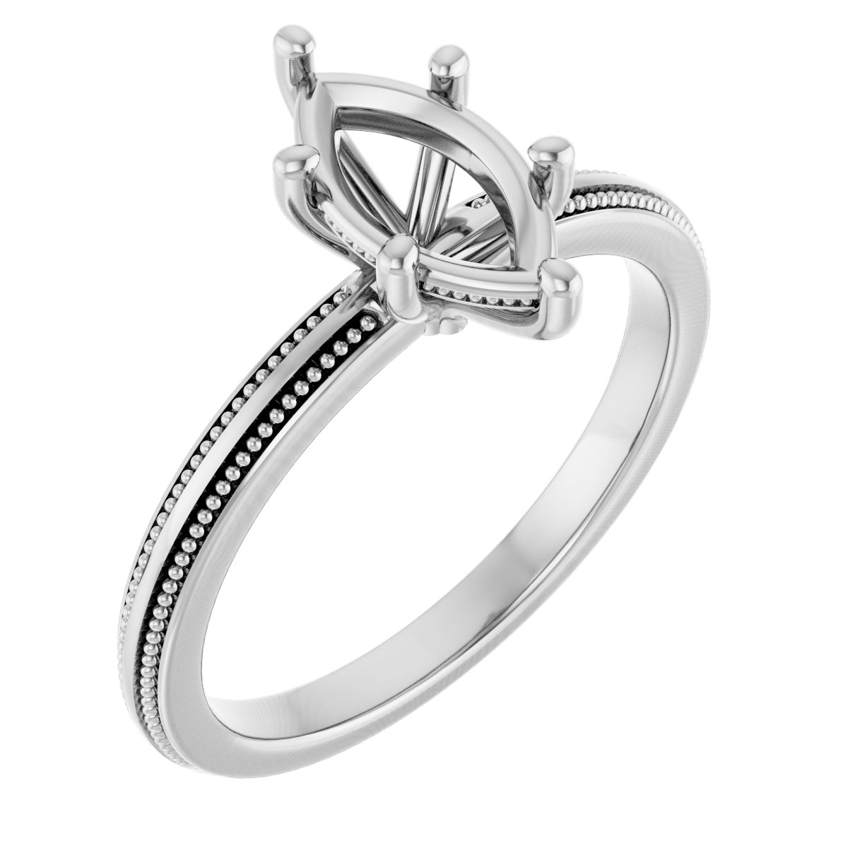 Solitaire Milgrain Engagement Ring