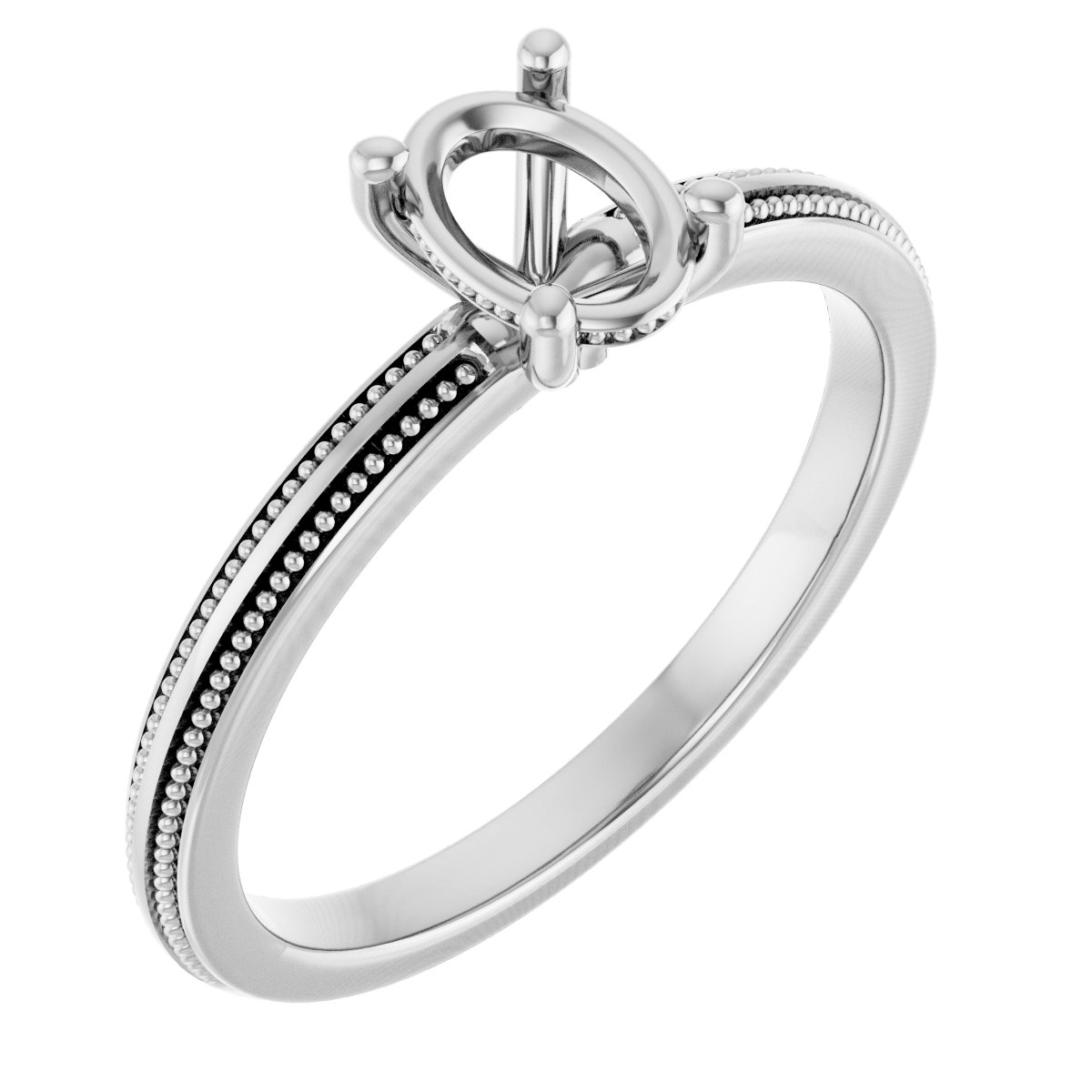 Solitaire Milgrain Engagement Ring
