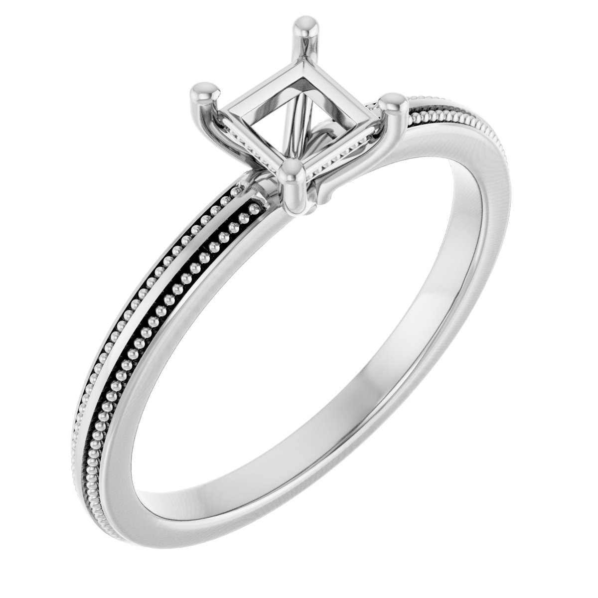 Solitaire Milgrain Engagement Ring