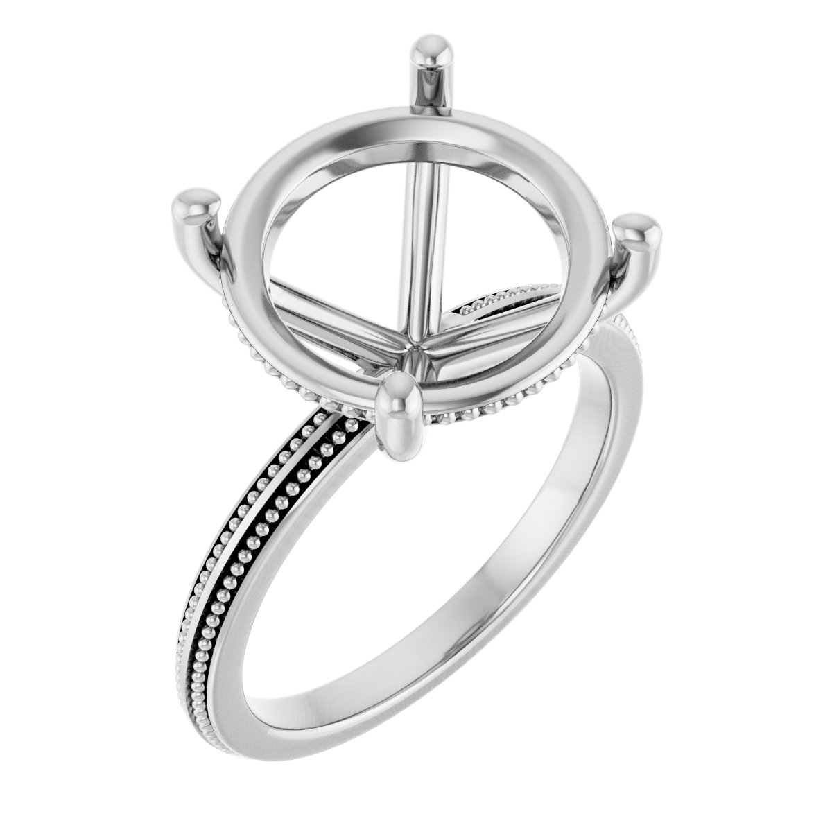 Solitaire Milgrain Engagement Ring