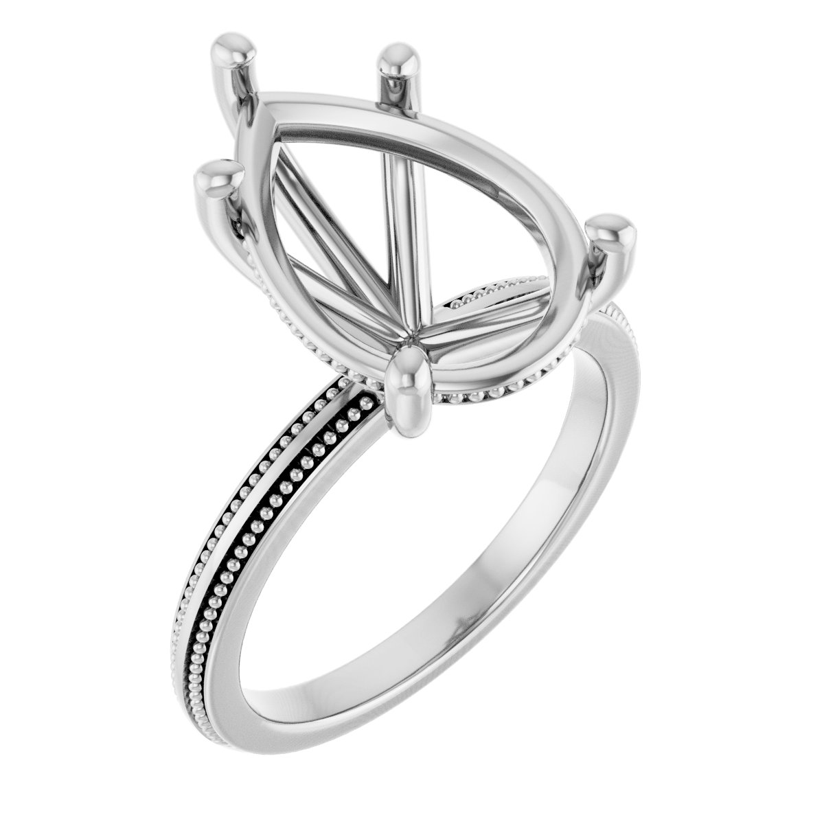 Solitaire Milgrain Engagement Ring