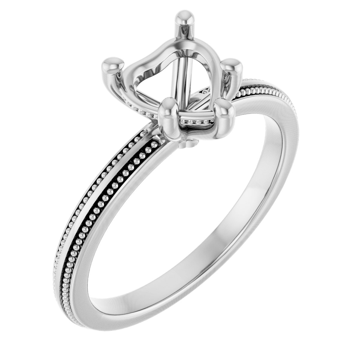 Solitaire Milgrain Engagement Ring