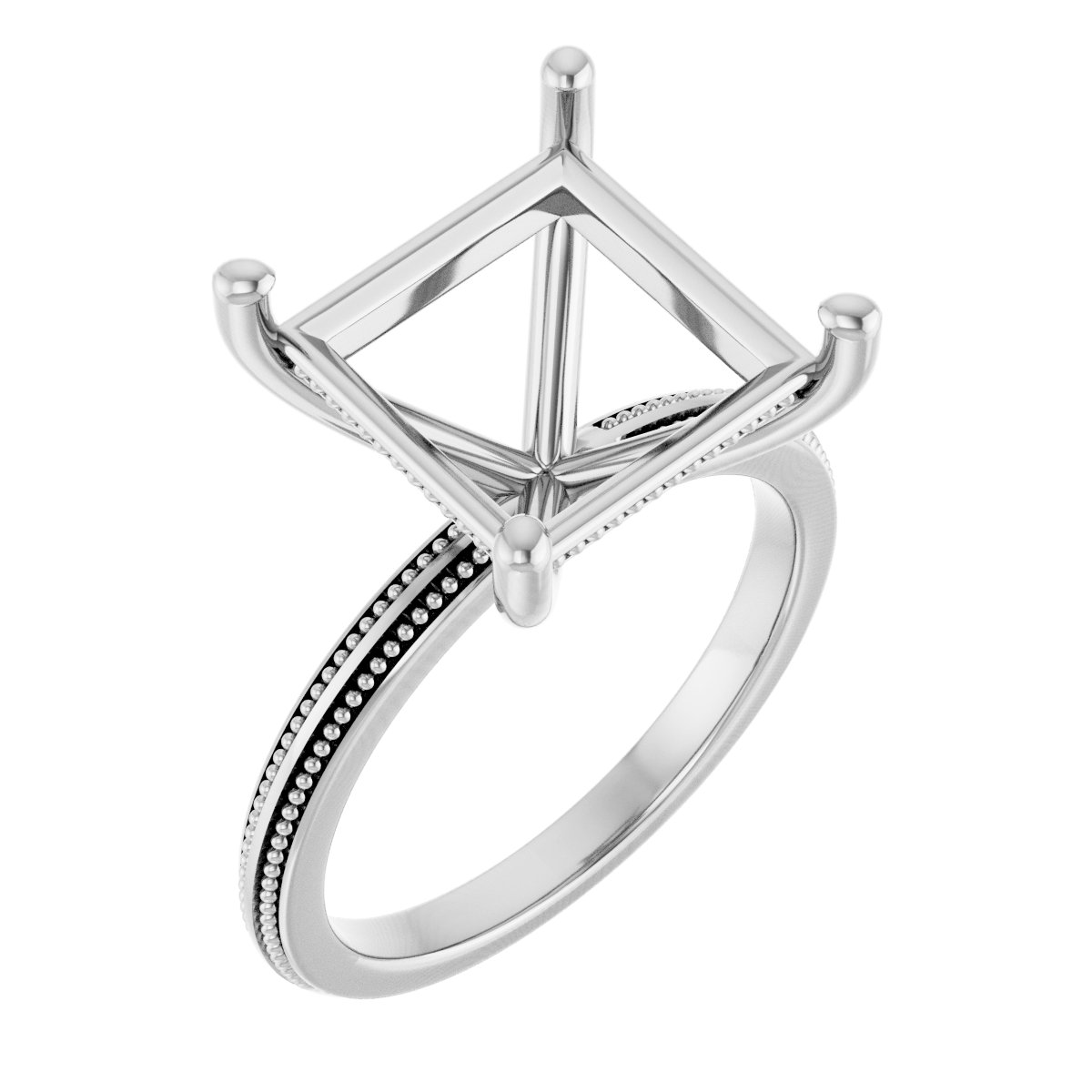 Solitaire Milgrain Engagement Ring