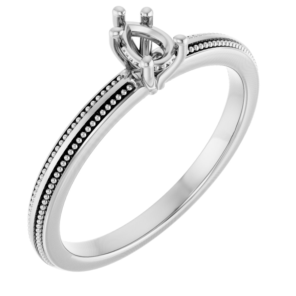 Solitaire Milgrain Engagement Ring