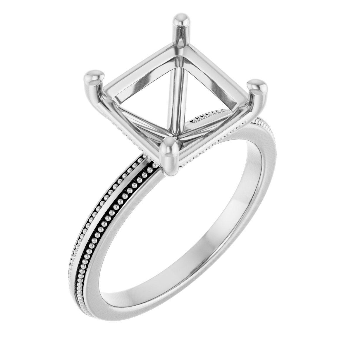 Solitaire Milgrain Engagement Ring