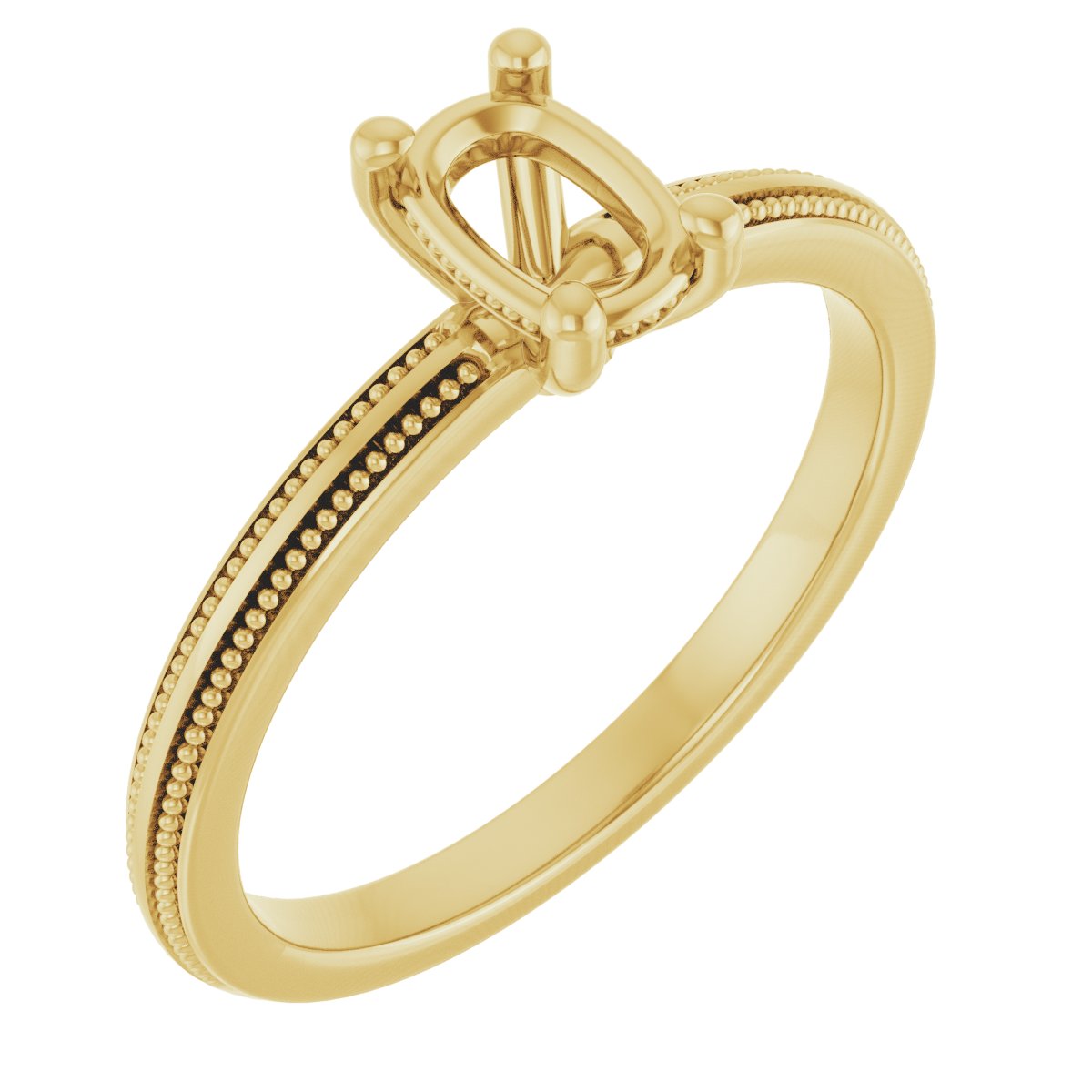 Solitaire Milgrain Engagement Ring