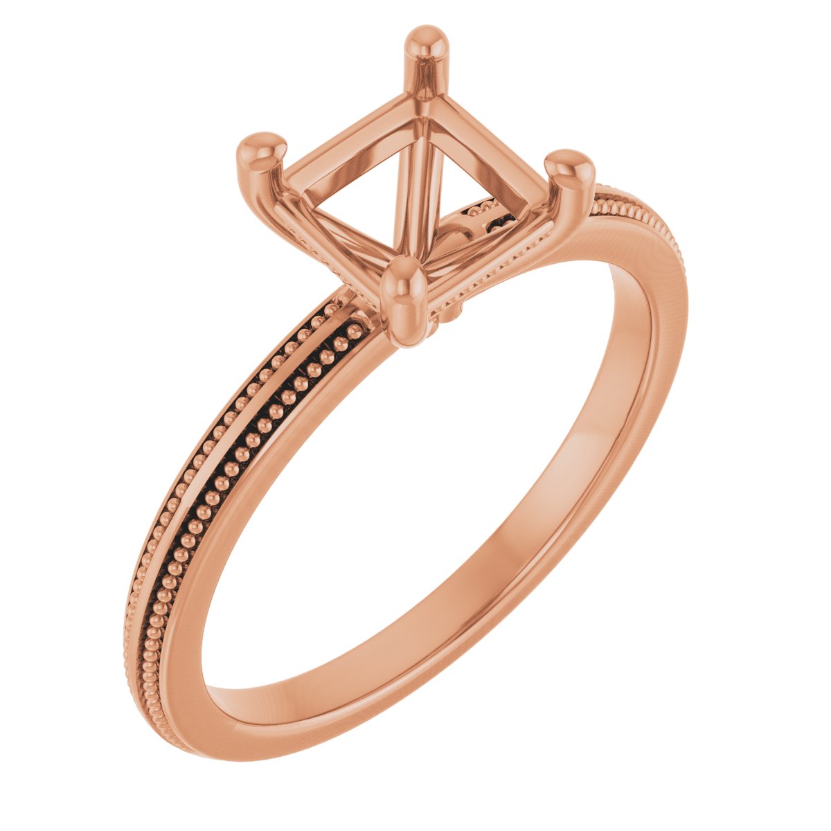 Solitaire Milgrain Engagement Ring