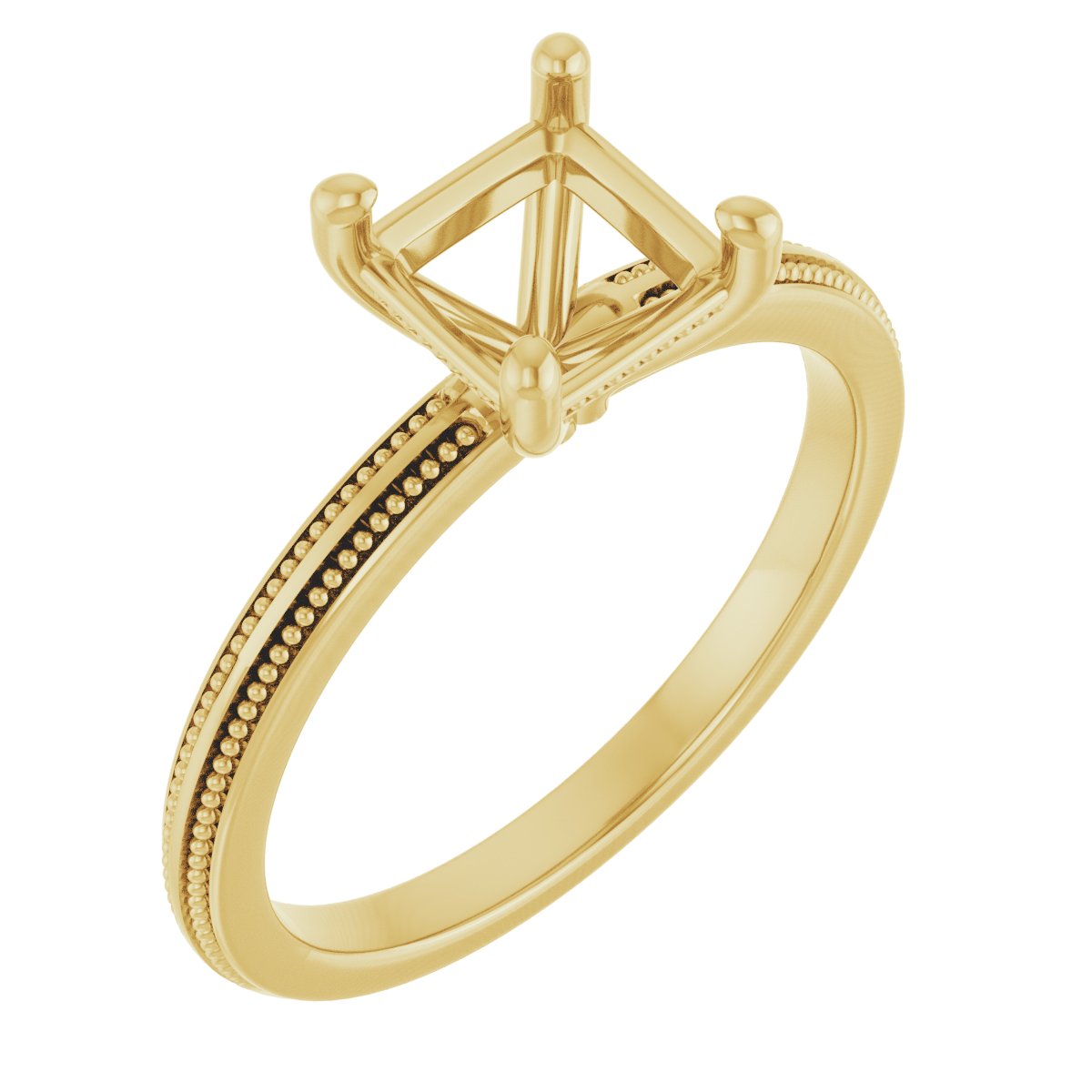 Solitaire Milgrain Engagement Ring
