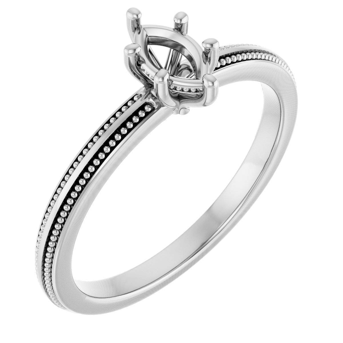 Solitaire Milgrain Engagement Ring