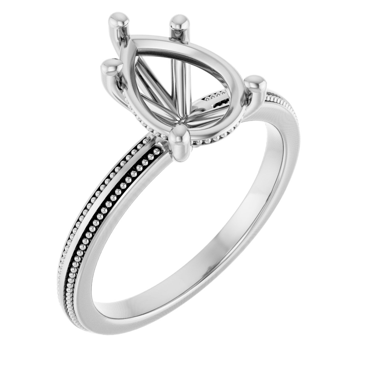 Solitaire Milgrain Engagement Ring