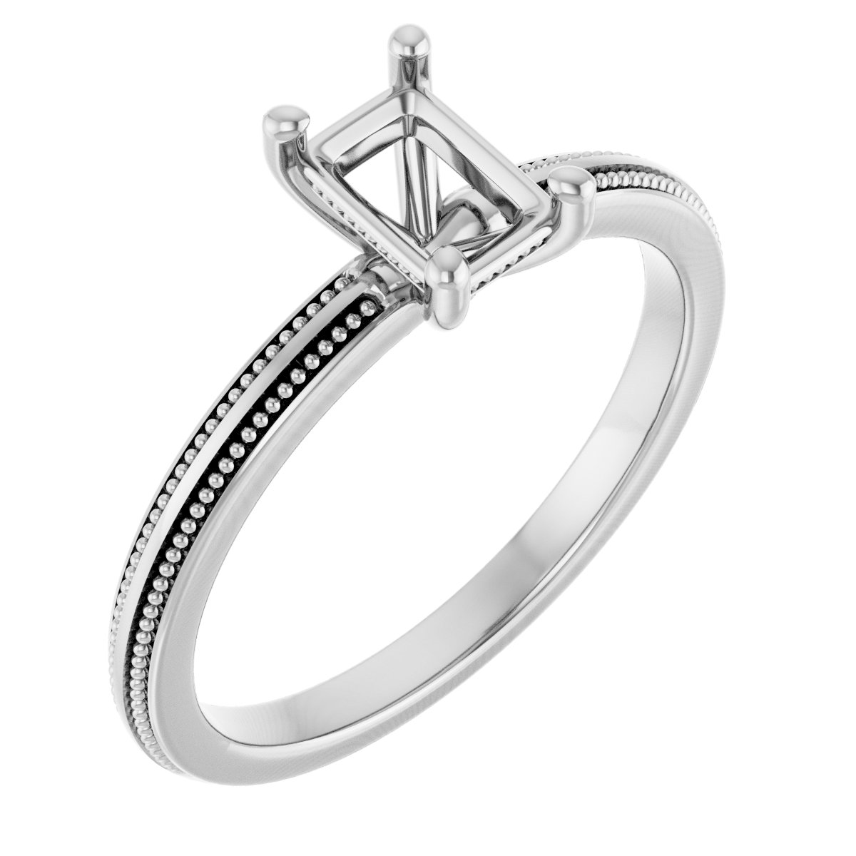 Solitaire Milgrain Engagement Ring