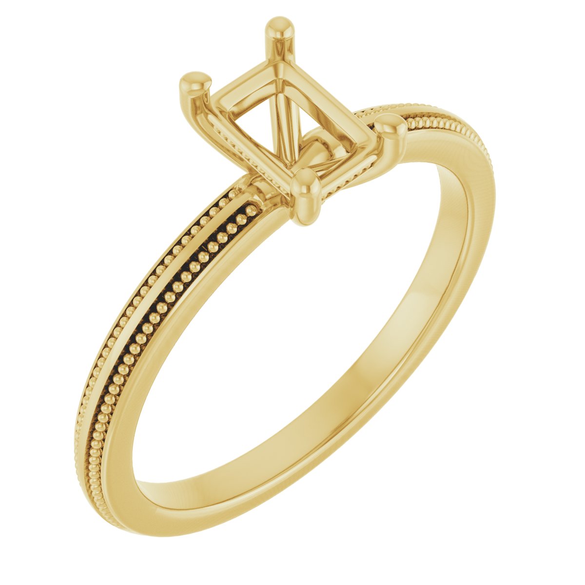 Solitaire Milgrain Engagement Ring