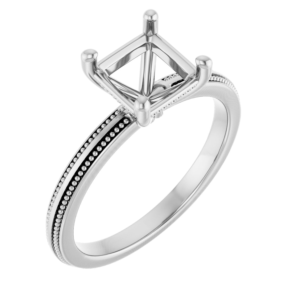 Solitaire Milgrain Engagement Ring