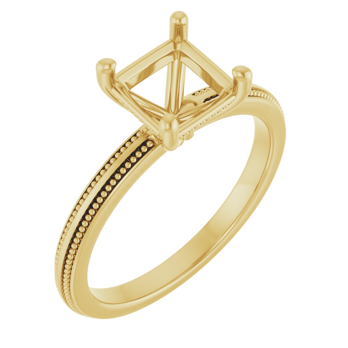 Solitaire Milgrain Engagement Ring