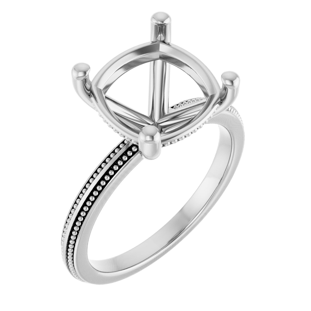 Solitaire Milgrain Engagement Ring