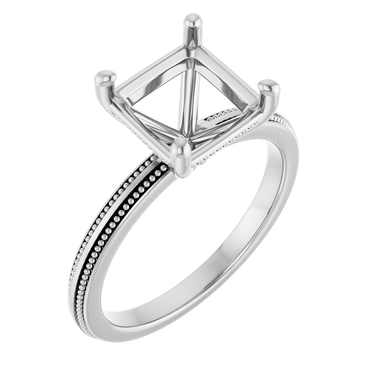 Solitaire Milgrain Engagement Ring