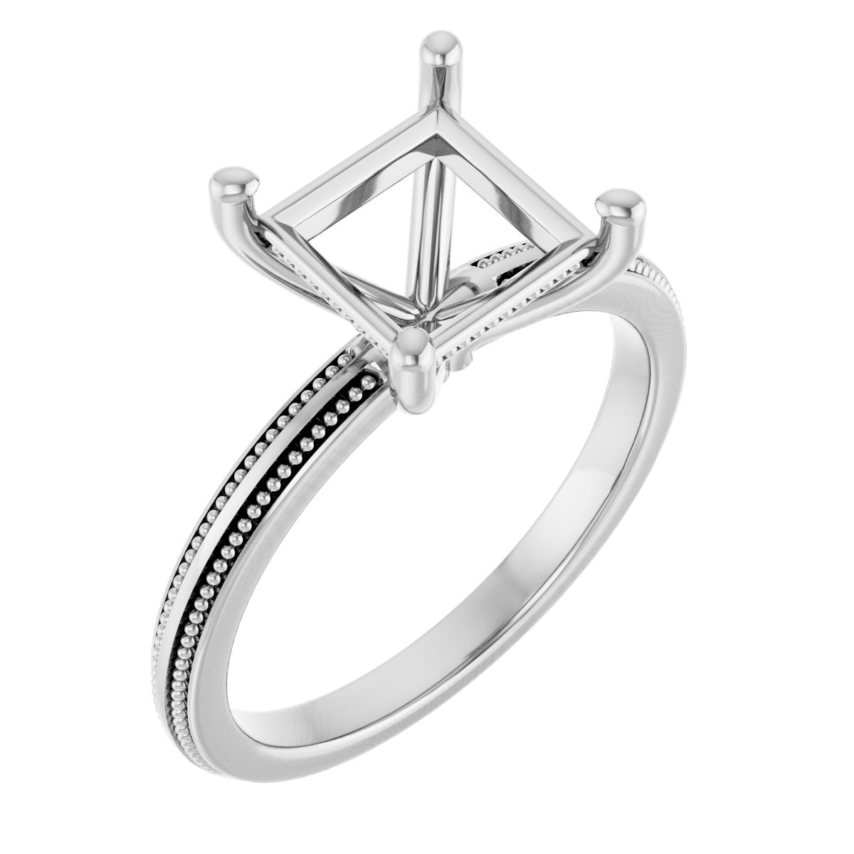 Solitaire Milgrain Engagement Ring