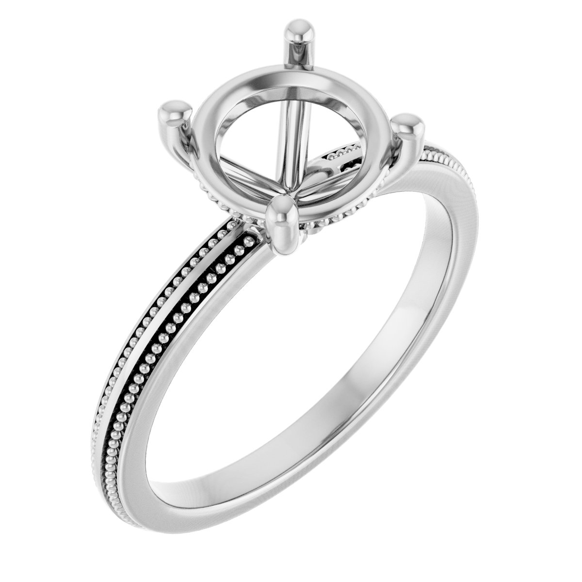 Solitaire Milgrain Engagement Ring